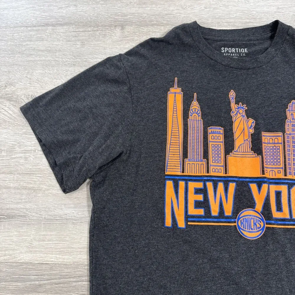 New York Knicks Shirt NYC Skyline Sportiqe Men’s Black XL Cotton Blend Tee